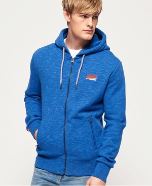 Superdry Orange Label Cali Cipzár Férfi Kapucnis Pulóver Kék | SZXED8425